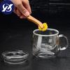 Office Heat-Resistant Glass Tea Coffee Mug with Lid and Infuser Transparent  Gh Borosilicate Glass Filter Teacup Water Bottle