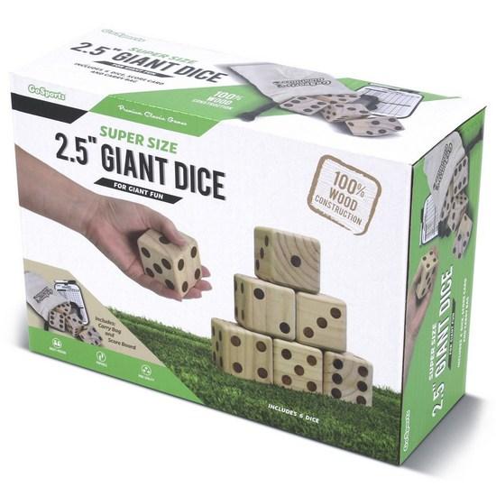 Gosports Super Size 2.5inch Giant Dice 6pcs with Case & Scoreboard, popular Korean game