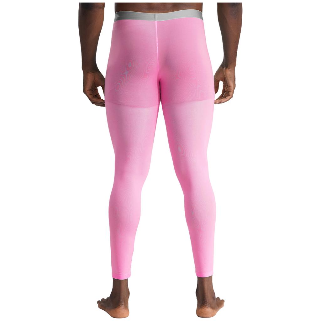 Mens Silky Yoga Leggings Seamless Stretch Fabric Gym Sports Bottoms