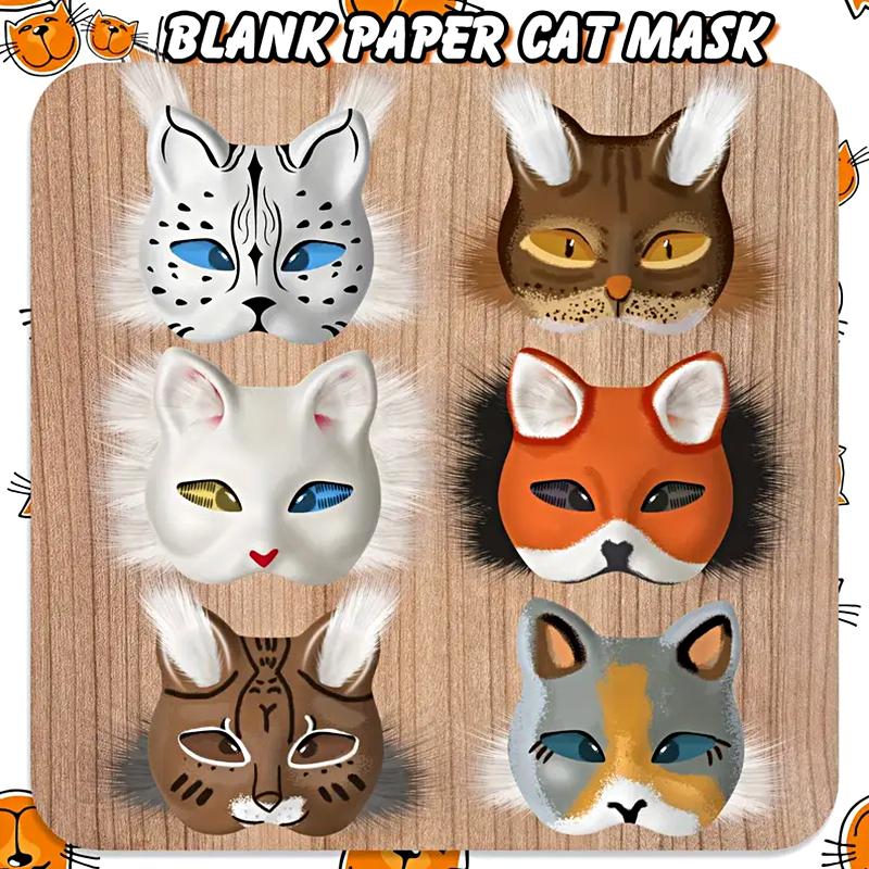 1 комплект полуфабрикатов для фестиваля, набор масок «сделай сам», пустая маска, бумажная маска, маска лисы и кошки, 8 цветов