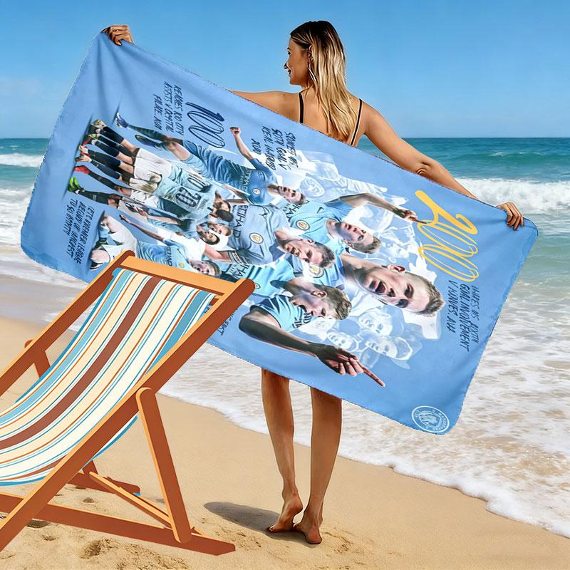 Rare MCFC Collects Print Beach Towel, Large Soft Quick Dry Towel for Beach Camping Swimming