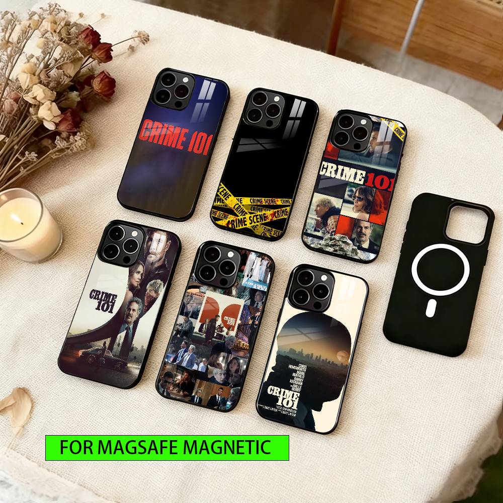 Чехол для телефона 'Преступление 101' Для iPhone 17, 16, 15, 14, 13, 12, 11 Plus, Pro Магнитный Для MagSafe Беспроводной Зарядки