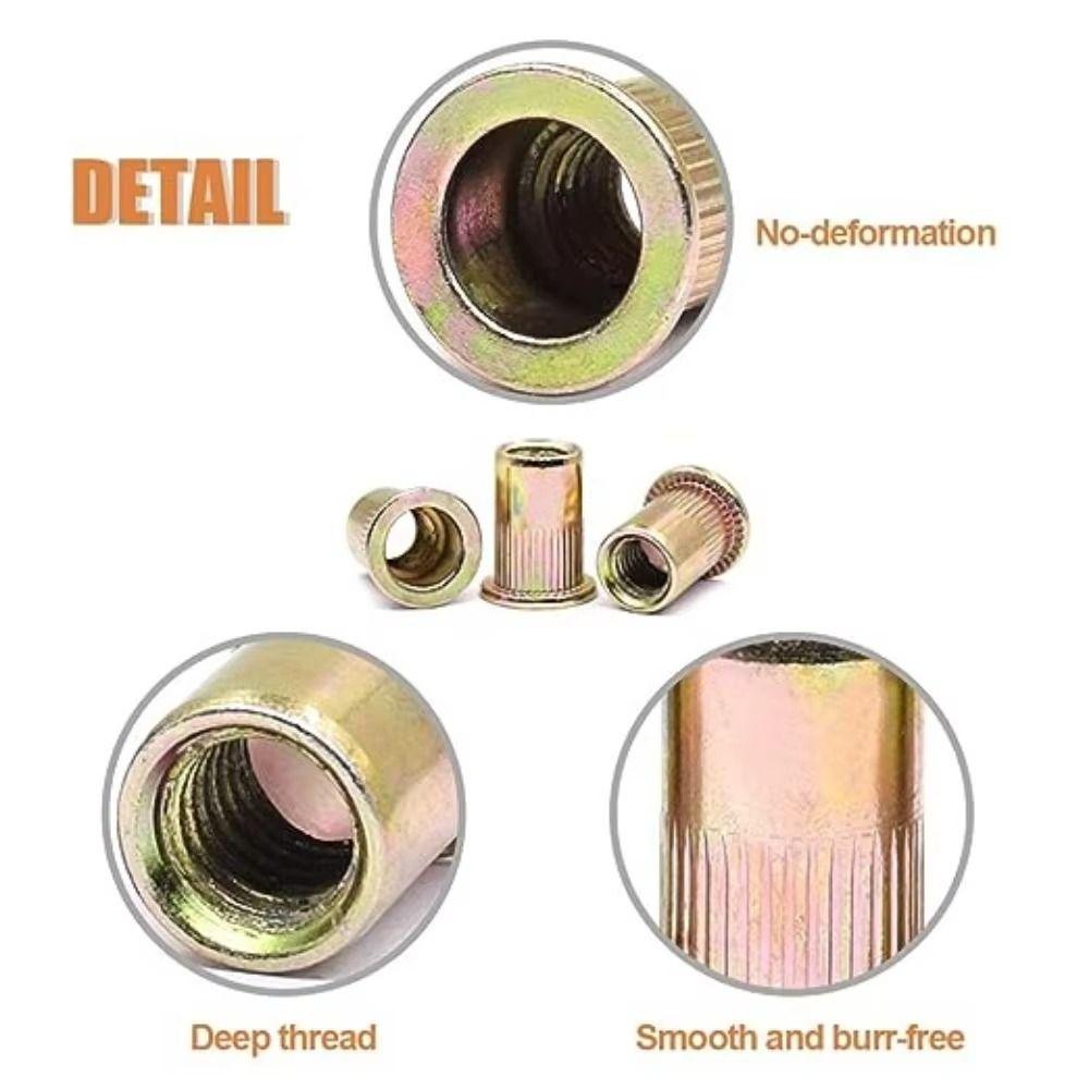 Flat Head Rivet Nut Zinc Plated Nutsert Cap M 3 - M 10 Threaded Rivet For Screw Bolt