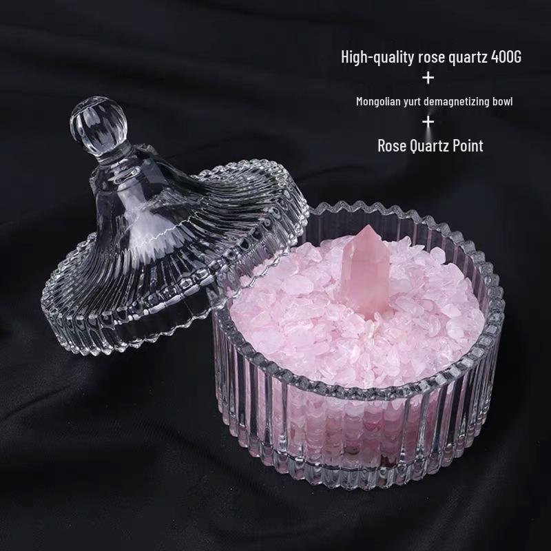 White Crystal Purification Bowl: Demagnetization Stone, Amulet Salt Container, Gem Glass.