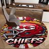 Kansas City Chiefs,Helmet Artwork Chair mat Round Rug-Office carpet, Machine Washable, Non-slip, Suitable for Living Rooms, Bedrooms, Entryw