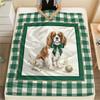 1PC Dog Letter Pattern Flannel Blanket Suitable For All Seasons for Lunch Break Warmth and Comfort Halloween Gifts Holiday Present
