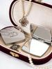 Dior 1 шт. Серебряное квадратное компактное зеркало с тисненым логотипом CD, двустороннее, мини, портативное, карманное, для макияжа, для женщин, путешествий