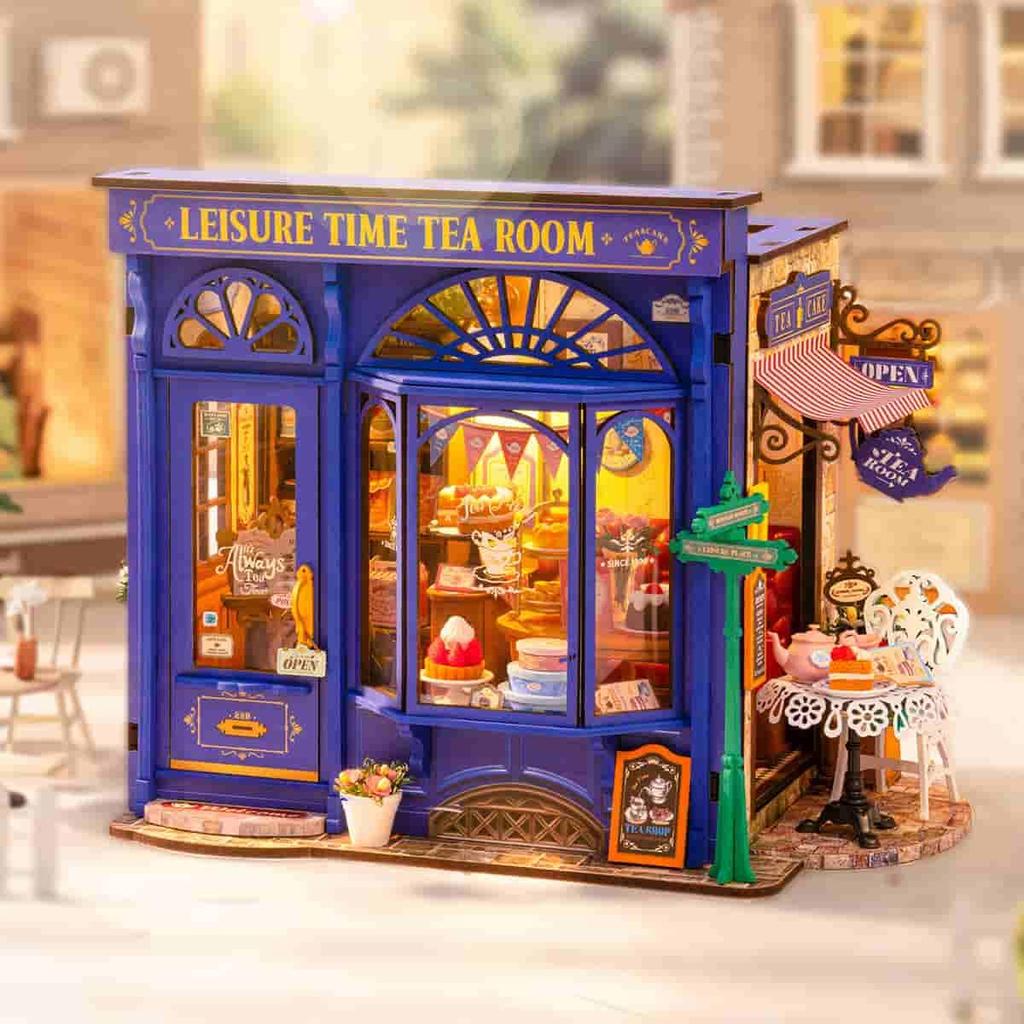 ROBOTIME Rolife 3D Puzzles Leisure Time Tea Room DIY Miniature House DG171
