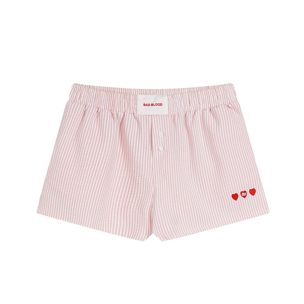 High Waist Embroidered Striped Loose Casual Shorts Women's 100% Cotton Fashion Korean Style Straight Leg Pants Single Wear Summer Shorts