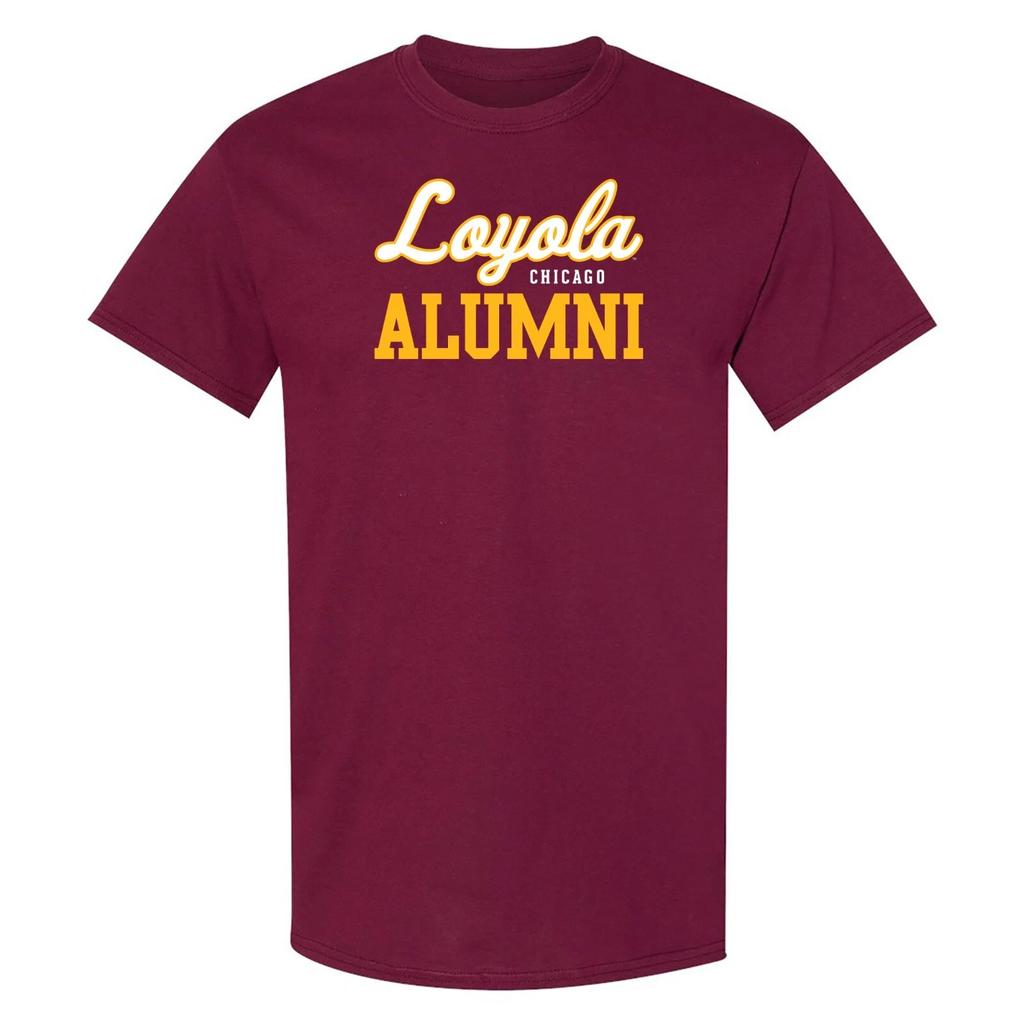 Loyola University Chicago Ramblers Primary Logo Alumni College T-Shirt - Maroon