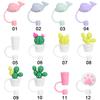 Airtight Straw Tips Cartoon Plugs Cover Cup Accessories Drinking Dust Cap Silicone Straw Plug