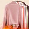 Autumn and Winter Women's Bottoming Shirt Cashmere Dralon Mulberry Silk Half-high Neck Inner Padded Hair Warm Tops