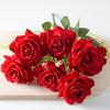 Букет из 7 искусственных роз, реалистичные поддельные цветы, для дома, офиса, свадьбы, вечеринки, в помещении и на улице, декорация для центра стола