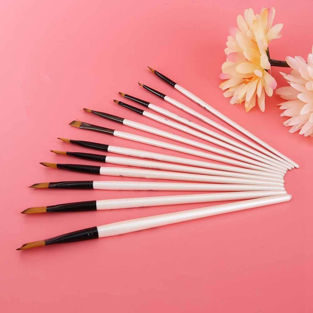 12PCS Pearl White Paintbrushes Painting Tool  Craft Decorative Drawing