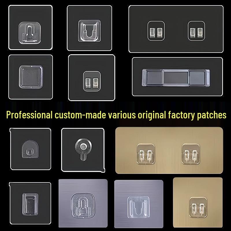 Многослойная клейкая настенная полка для хранения с прозрачными крючками для ванной комнаты