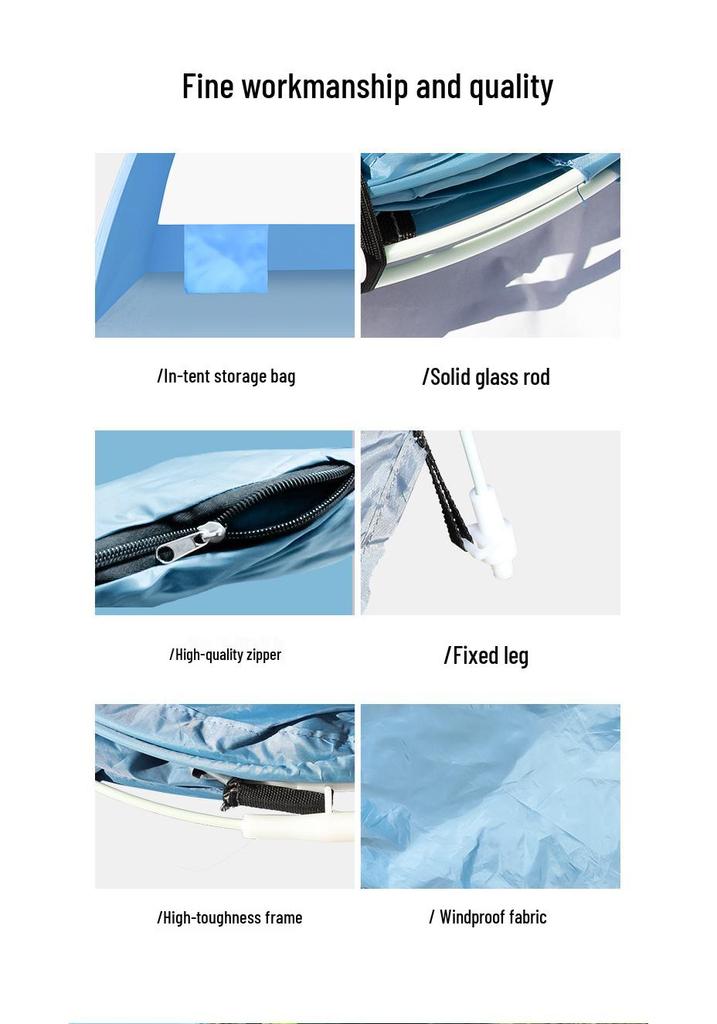 Portable Quick-Open Sunshade Tent – Lightweight, Foldable, and Family-Friendly for Beach and Camping
