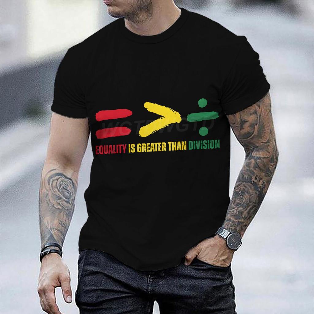 Equality Is Greater Than Division Math Symbol Black History T-ShirtUnisex Math Teacher Gifts Tshirts Fun Juneteenth Tshirt