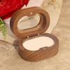 Engagement Ring Holder Window Box Multiuse Wood Wooden Jewelry Organizer Oval Display Case for