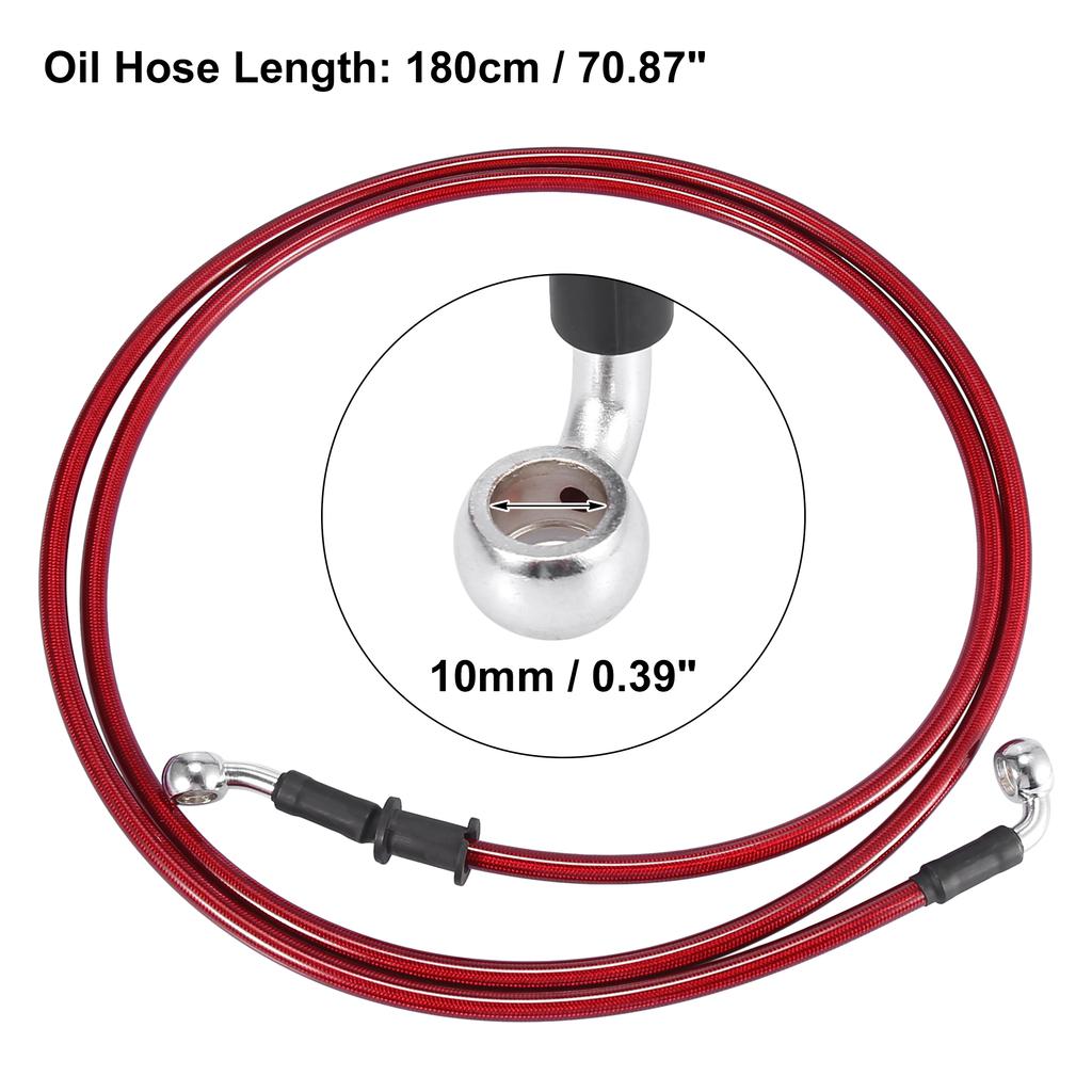 Motoforti Universal 40/50/60/70/110/130/140/180/190/200cm Motorcycle Brake Clutch Oil Hose Line Pipe Hydraulic Stainless Steel Throttles 2