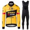 Mens Long Sleeve Cycling Jersey Bib Shorts Set Breathable Quick Dry Road Bike Apparel