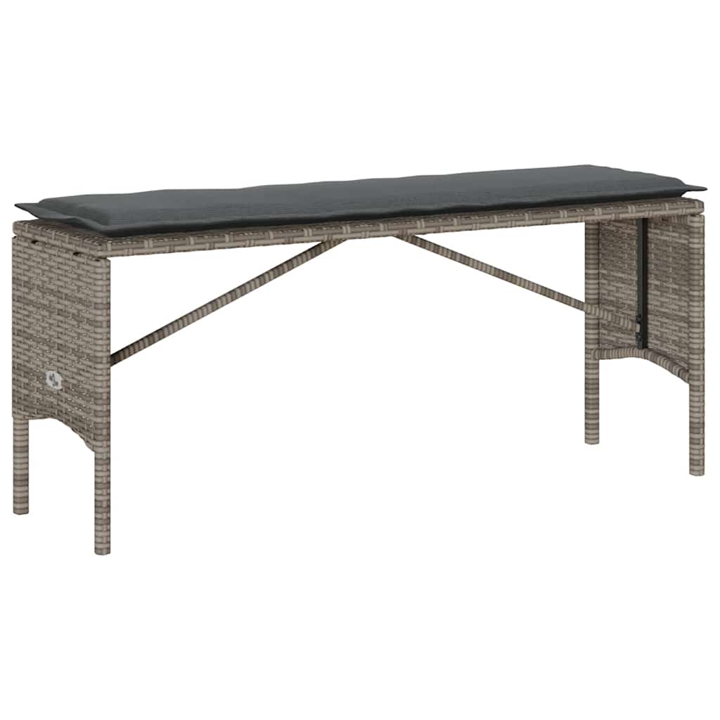 3 Piece Outdoor Dining Set with Cushions Grey Poly Rattan