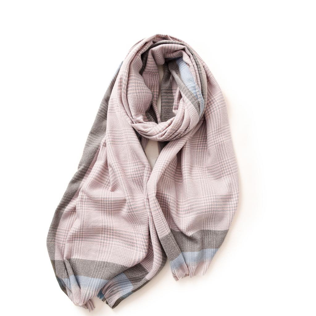 Scarf Border Contrasting Plaid Print Shawl Women's Scarf