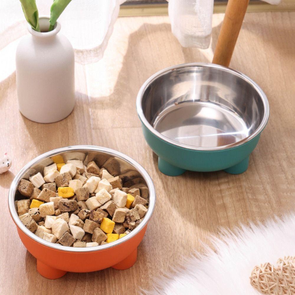 Миска для корма для собак из нержавеющей стали, большая емкость, миска для щенков, миска для кормления домашних животных для котят
