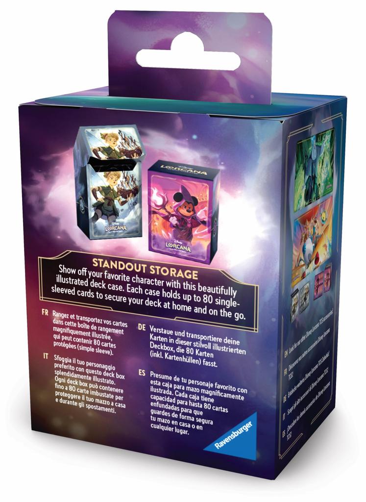 Коробка для колоды Ravensburger Disney Lorcana TCG с Микки Маусом «Избалованный Маг» Безопасно вмещает 80 карт в протекторах Прочный портативный органайзер для ККИ