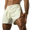 Men Fitness Shorts with Side Zipper Quick Drying Breathable Gym Workout Short Pants Elastic Waist Drawstring Athletic Running Sports Shorts
