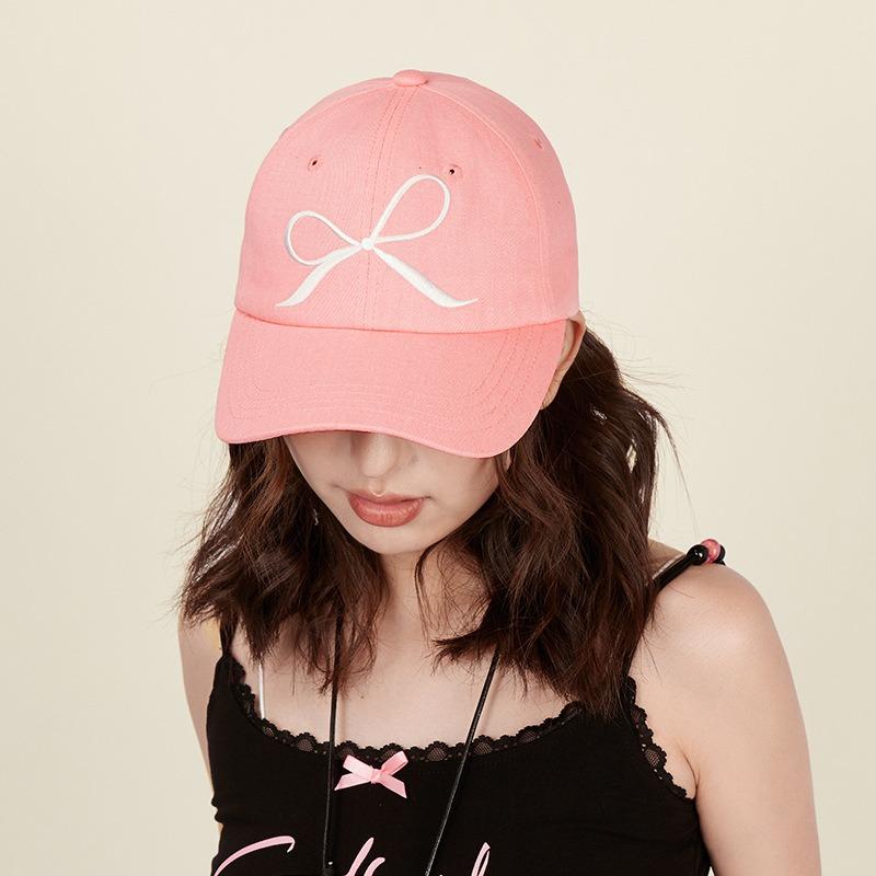 Sweet Bow Embroidered Baseball Cap Plus Brim Sun Hat Versatile Face Soft Top Cap Tide