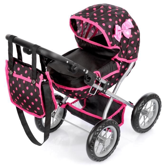 Kinderplay Poussette Poupee, Poussette Jouet - Poussette Landeau Bebe pour Poupée, Gondola, Poignée hauteur entre 33 et 63, KP0262G