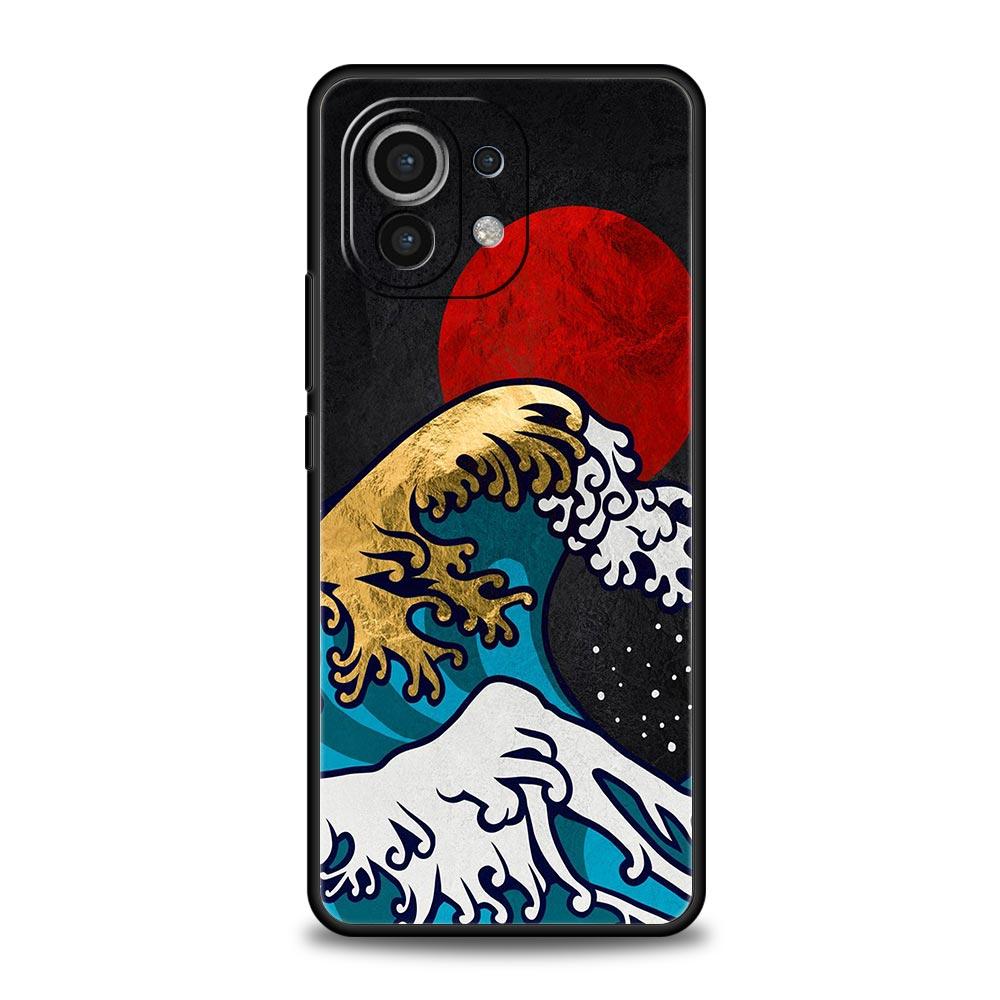 Золотой чехол Great Wave Kanagawa Surf для Xiaomi Poco X4 X3 NFC F3 F4 M3 M4 Mi Note 12T 10 12 11 Ultra 11T Pro 10T Lite 9T Cover