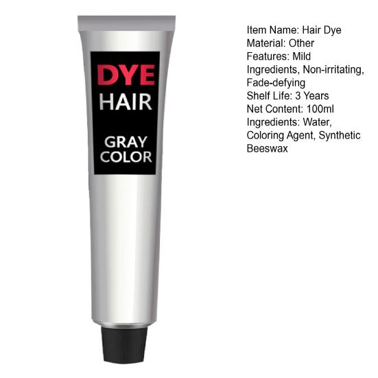 100 мл полуперманентная краска для волос унисекс серого цвета, крем-краска для волос для салона