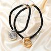 European & American Style Conch Pendant Necklace for Women - Black Rope with Bold Alloy Design