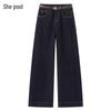 Women's Plush Warm High-Waist Wide-Leg Jeans