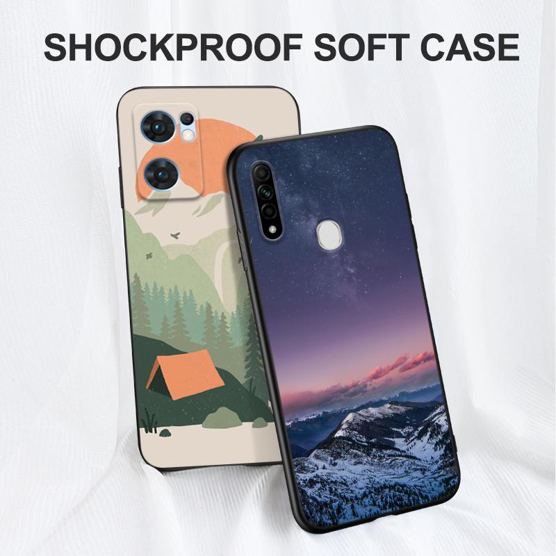 Черный чехол из ТПУ для OPPO A11S A15 A15S A16 A16S A16K A16E K3 K10 K9S ACE2 5G ночное звездное небо