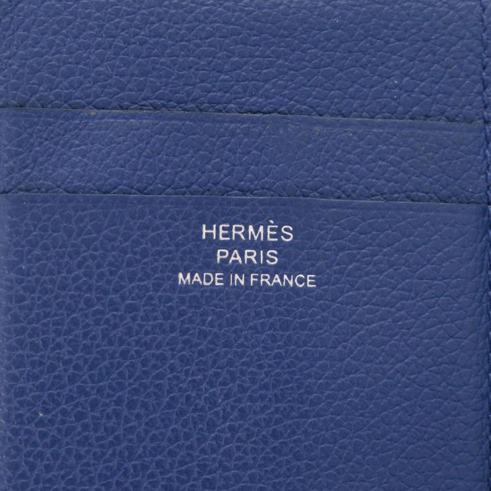 Б/у ОРИГИНАЛ HERMES MC2 Euclid Кошелек для карт Синий королевский Evercolor