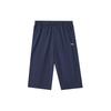 Li Ning Solid Color Logo Print Casual Seven-Point Knitted Sports Pants Men Pants Ink-Blue AKQT025-2