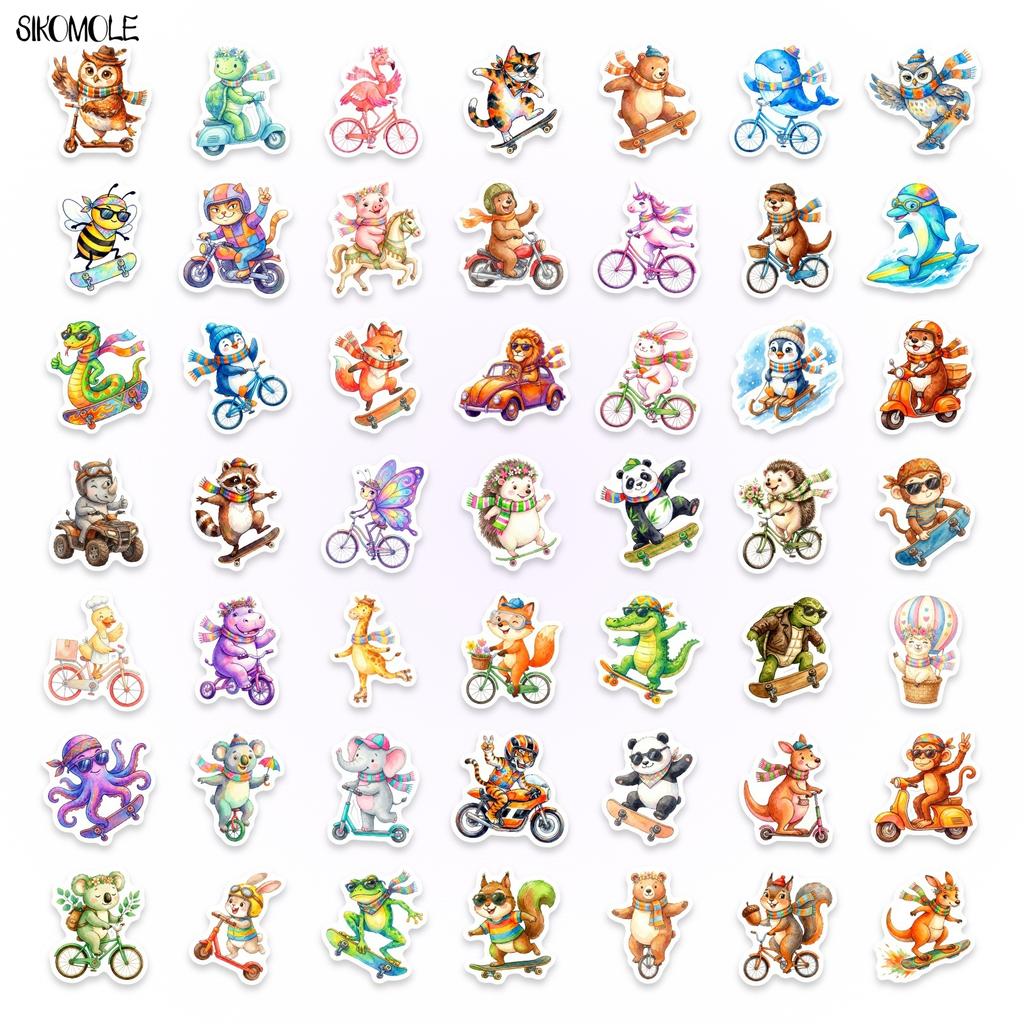10 30 50Pcs Funny Animal Cute Pets Cycling Stickers Book Diy Skateboard Toys Guitar Luggage Suitcase Decoration Graffiti Sticker