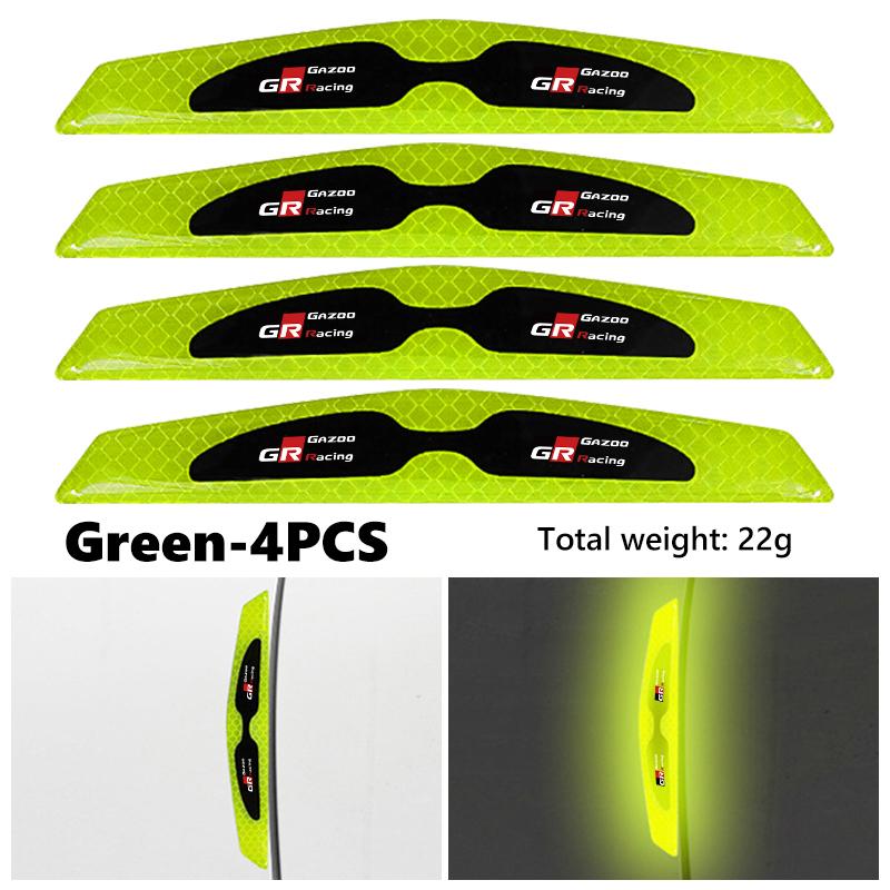 MZD1  4pcs Reflective Car Door Edge Protector Sticker Anti Collision Anti-scratch Strip For Toyota chr Corolla Camry rav4 Yaris GR