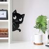 Черная кошка садовый знак металлический силуэт прячущегося кота украшение фермерский дом наружное украшение для любителей кошек двор домашний интерьер декор