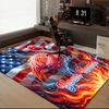 1PC Custom Name Flamingo American Flag Theme Floor Mat Ideal for Living Room, Game Rooms, Office, Bedroom,Floor Mat Playful Design