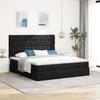 Ottoman Bed with Mattresses Black 200x200 cm Fabric