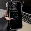 Чехол для телефона iPhone 17 Air 16E 15 16 Pro Max Love Yourself Цветок Сердце Линия Kpop Чехол 14 Plus 13 12 Mini Мягкий Силиконовый