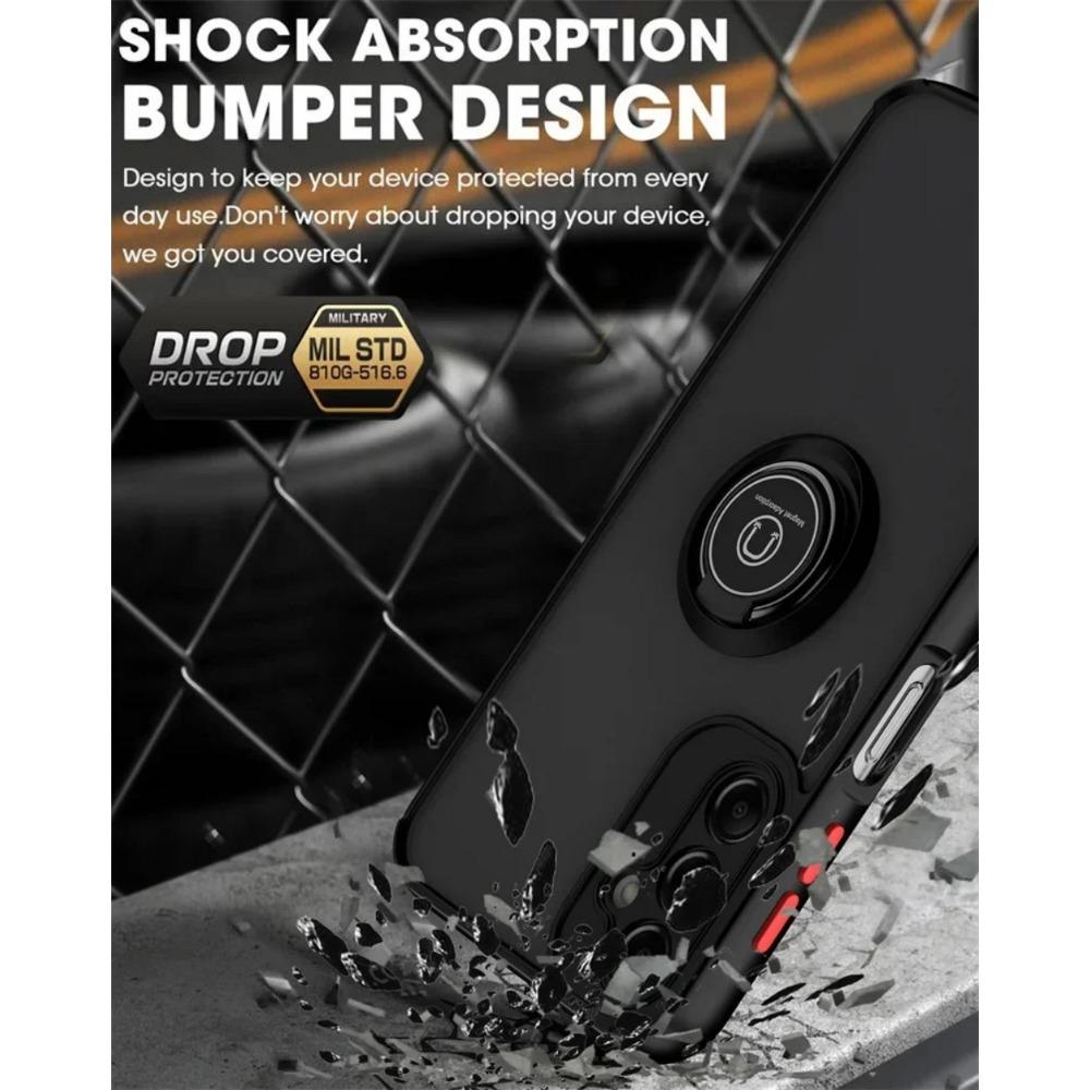 Shockproof Matte  Magnetic Case For Samsung Galaxy S24 S23 S22 S21 S20 Ultra Plus S21 FE A 55 A15 A35 A25 A05 Ring Holder Cover