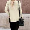 Women's Long Sleeve Tops Casual Shirts Button Down Pockets Basic Ribbed Knit T Shirts Cardigan