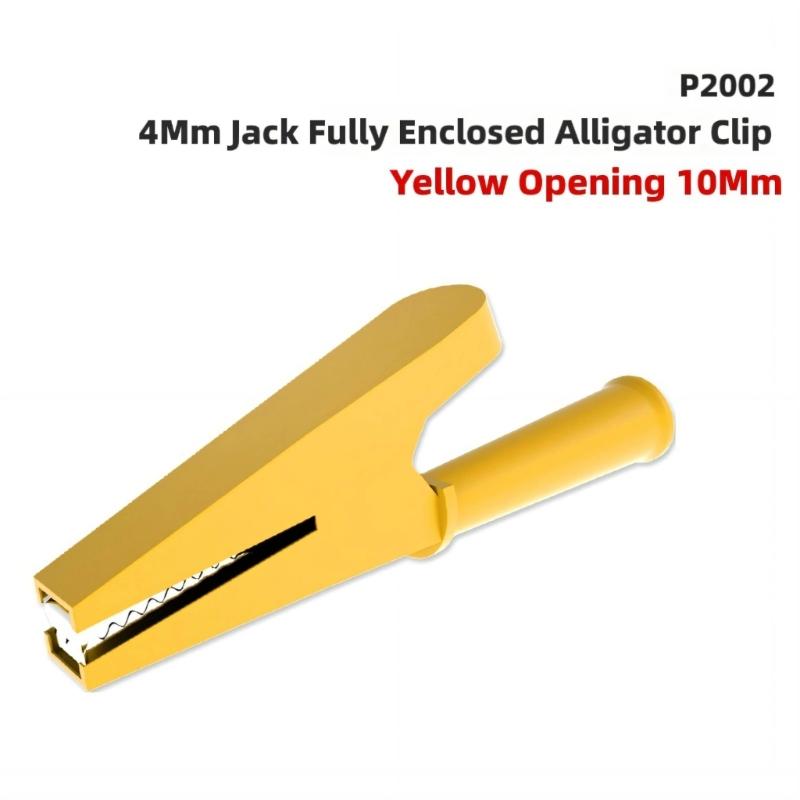 5pcs Insulated Alligator Clip For High Current Power Wire Testing Copper Plated Featuring 4mm Banana Plug Hole