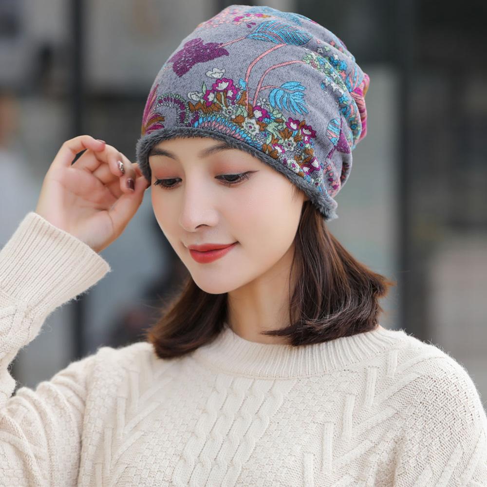 Korean Soft Neck Warm Multifunctional Warmer Plus Velvet Women Hat Velvet Bonnet Bib Hats Beanie