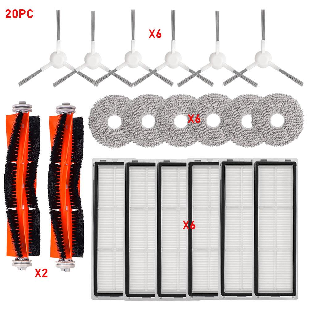 For Xiaomi S10+ S10 Plus B105 S20+ S20 Plus B108GL Robot Vacuum Cleaner Accessories Roller Side Brush Hepa Filter Mop Cloths