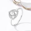 Triquetra Trinity Knot Cubic Zirconia Ring Infinity Eternity Celtic Knot Ring for Women Vintage Engagement Jewelry